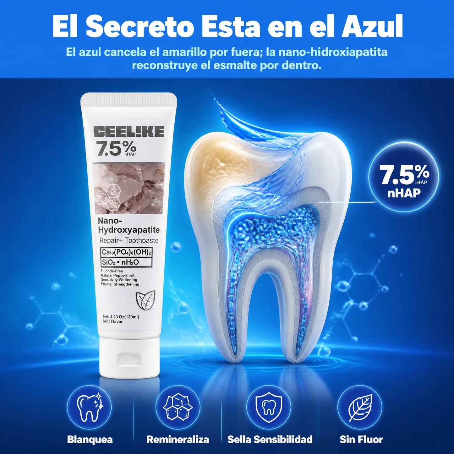 CEELIKE Nano-Hydroxyapatite 120ml (Azul)