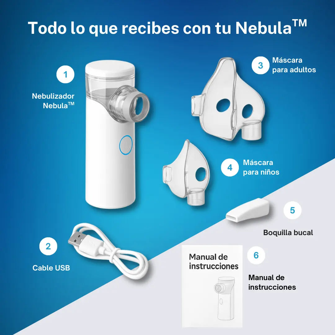 Nebula™ – Nebulizador Portátil Recargable para Adultos y Niños