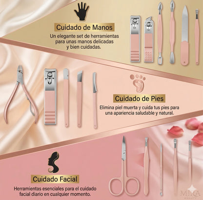 Set Profesional Premium Manicure, Pedicure & Facial 16 en 1