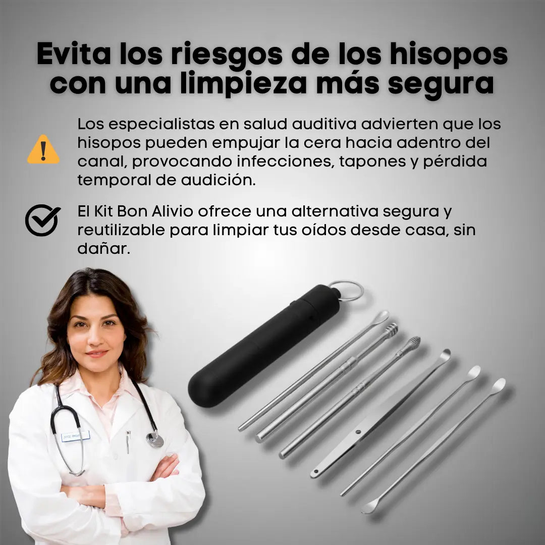 Kit Profesional Limpieza Oídos 6 en 1 con Tecnología 360° Anticerumen