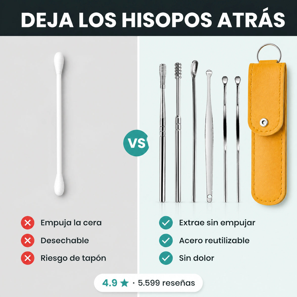 Kit Profesional 6 en 1 de Limpieza de Oídos