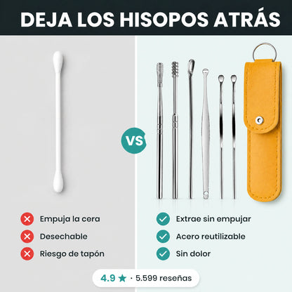 Kit Profesional 6 en 1 de Limpieza de Oídos