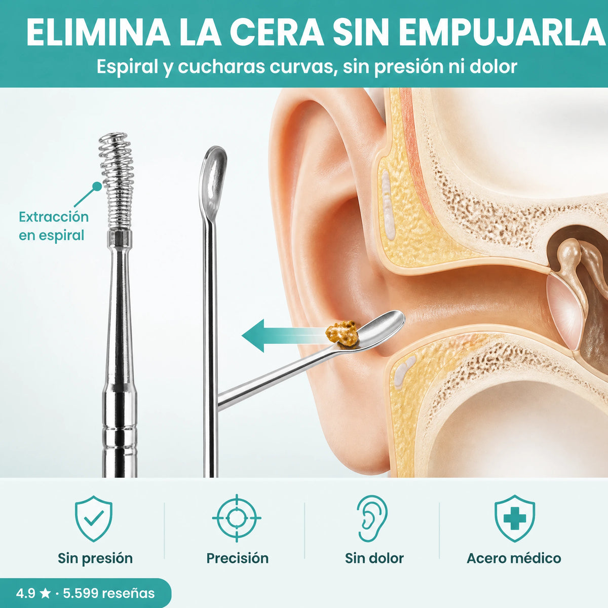 Kit Profesional 6 en 1 de Limpieza de Oídos
